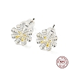 Two Tone 999 Sterling Silver Stud Earrings STER-P052-A02-S-1