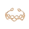 Heart Copper Wire Wrapped Open Cuff Ring for Women RJEW-TA00128-1