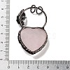 Natural Rose Quartz Heart Big Pendants G-A221-05B-3