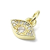 Eye Theme Brass Micro Pave Cubic Zirconia Charms KK-H475-58G-06-2