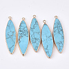 Electroplate Synthetic Turquoise Big Pendants G-S344-86G-1