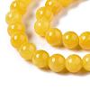 Natural Dyed Yellow Jade Gemstone Bead Strands G-R271-6mm-Y07-3