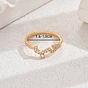 Shiny Brass LOVE Ring with Cubic Zirconia for Women Casual Holiday OT5986-7-1