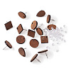 Coconut Brown Wood Stud Earring Findings EJEW-TA0010-06P-2