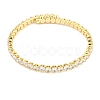 Rack Plating Brass Pave Clear Cubic Zirconia Open Cuff Bangles for Women BJEW-U004-02G-2