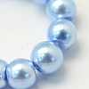 Baking Painted Pearlized Glass Pearl Round Bead Strands HY-Q330-8mm-24-3