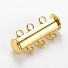 3-Strands Brass Magnetic Slide Lock Clasps KK-E668-06-2
