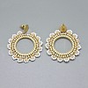Handmade Woven Glass Beads Dangle Stud Earrings EJEW-F235-N01-2