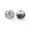 Crackle Two Tone Resin European Beads RPDL-T003-06C-2