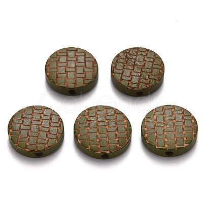 Painted Natural Wood Beads WOOD-N006-05G-1