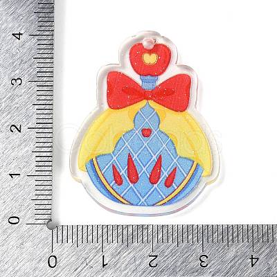 Transparent Printed Acrylic Pendants OACR-Q085-01A-1