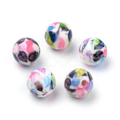 Opaque Printed Acrylic Beads MACR-S271-12mm-10-1