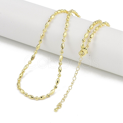 Rack Plating Brass Oval Link Chain Necklaces for Women NJEW-K382-13B-G-1