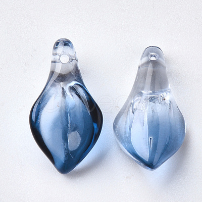 Two Tone Transparent Spray Painted Glass Pendants X-GLAA-S054-007D-01-1