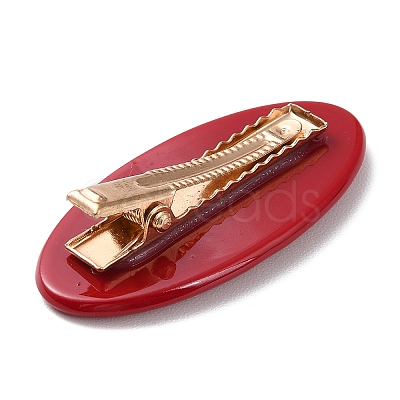 Oval with Word Love Resin Alligator Hair Clips PHAR-D015-01D-1