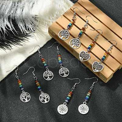 Alloy Tree of Life Dangle Earrings EJEW-JE05462-1