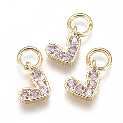 Brass Micro Pave Cubic Zirconia Charms ZIRC-F111-08G-09-1