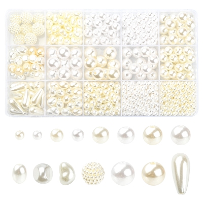 Imitation Pearl Acrylic Beads & ABS Plastic Imitation Pearl Beads DIY-FS0003-31-1