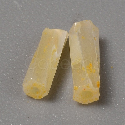 Opaque Colours Glass Twist Bugle Beads GLAA-WH0039-08G-1