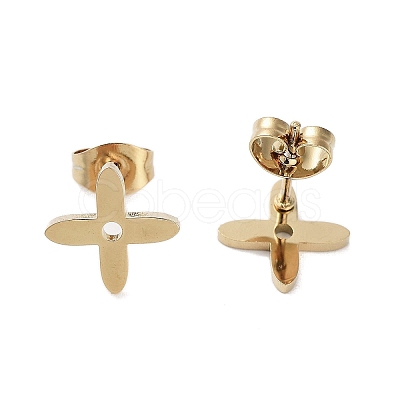 Vacuum Plating 304 Stainless Steel Stud Earrings for Women EJEW-A048-20G-1