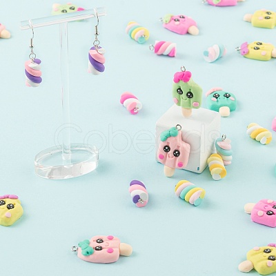 40Pcs 10 Style Handmade Polymer Clay Charms CLAY-LS0001-13-1