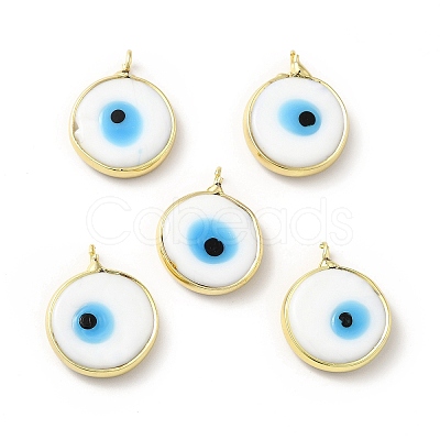 Handmade Evil Eye Lampwork Pendants LAMP-F026-05C-1