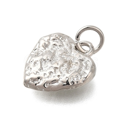 Texture Heart Rack Plating Brass Pendants Charms KK-I716-10P-1