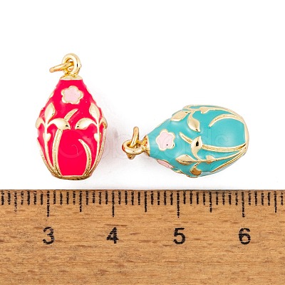 Brass Enamel Pendants KK-E112-07G-1