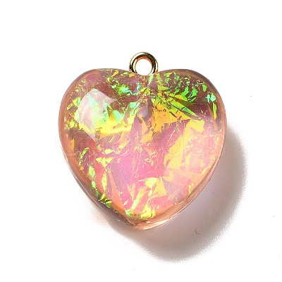 Transparent Resin Pendants RESI-F035-02B-1