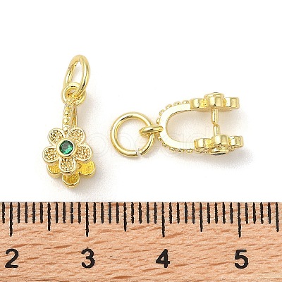 Brass Micro Pave Cubic Zirconia Peg Bails Pendants KK-K277-11G-1