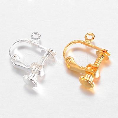 Brass Screw Clip Earring Converter KK-F0324-02-1