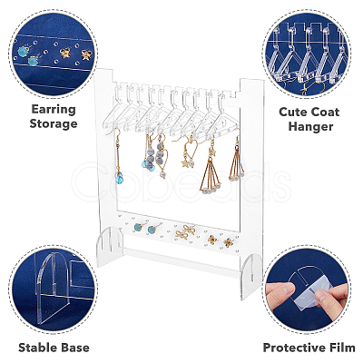 SUPERFINDINGS 1 Set Transparent Acrylic Earring Hanging Display Stands EDIS-FH0001-07-1