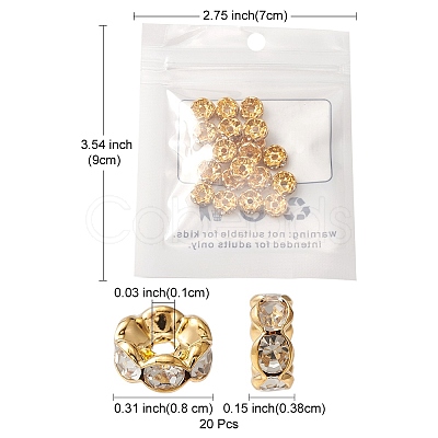 Brass Rhinestone Spacer Beads RB-YW0001-05D-01G-1