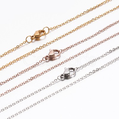 304 Stainless Steel Cable Chain Necklaces NJEW-E026-04-A-1