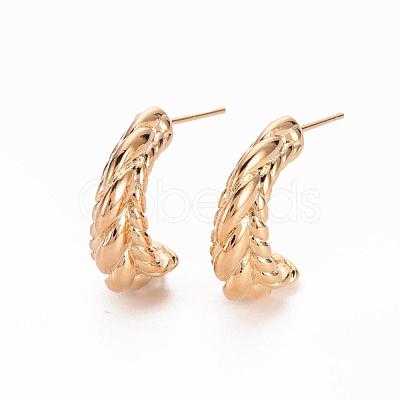 Brass Half Hoop Earrings KK-R117-026-NF-1