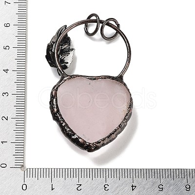 Natural Rose Quartz Heart Big Pendants G-A221-05B-1