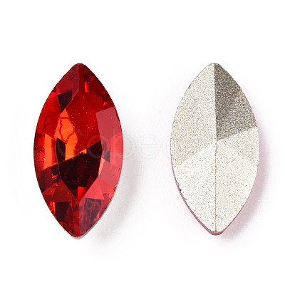 Pointed Back Glass Rhinestone Cabochons RGLA-T083-9x18mm-07-1