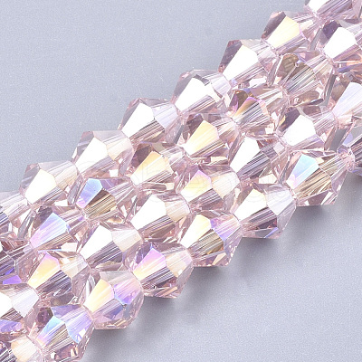 Electroplate Glass Beads Strands X-EGLA-Q118-8mm-B12-1