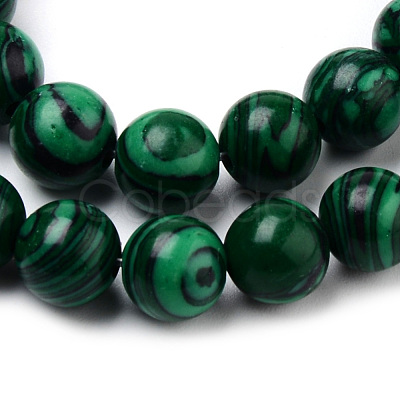 Synthetic Malachite Bead Strands G-Q462-57-10mm-1