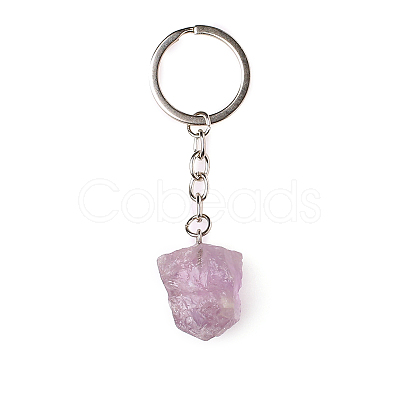 Raw Rough Natural Amethyst Pendant Keychains FIND-PW0017-09D-1