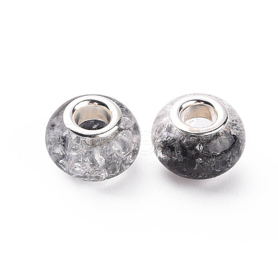 Crackle Two Tone Resin European Beads RPDL-T003-06C-1