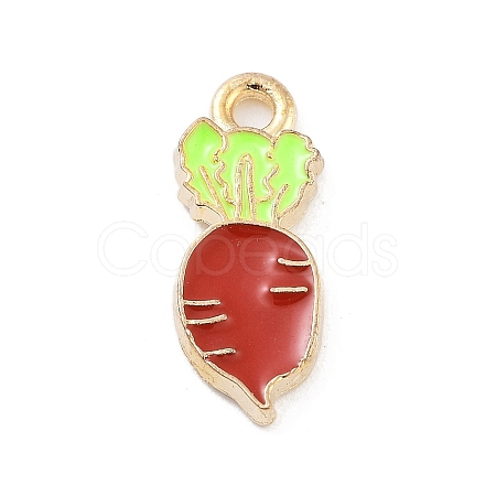 Light Gold Plated Alloy Enamel Pendants ENAM-M219-09KCG-01-1