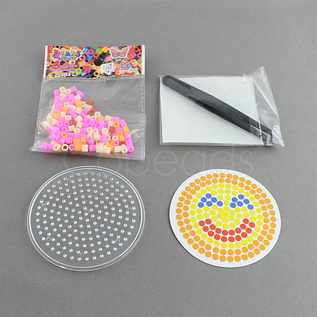 Flat Round DIY Melty Beads Fuse Beads Sets: Fuse Beads X-DIY-S002-11B-1