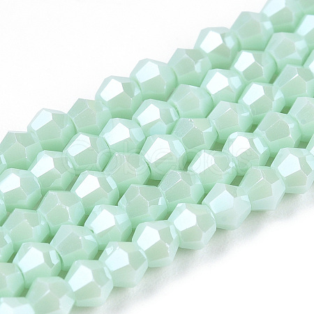 Opaque Solid Color Electroplate Glass Beads Strands EGLA-A039-P2mm-A20-1