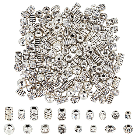 HOBBIESAY 180Pcs 18 Styles Tibetan Style Alloy Beads FIND-HY0003-54-1