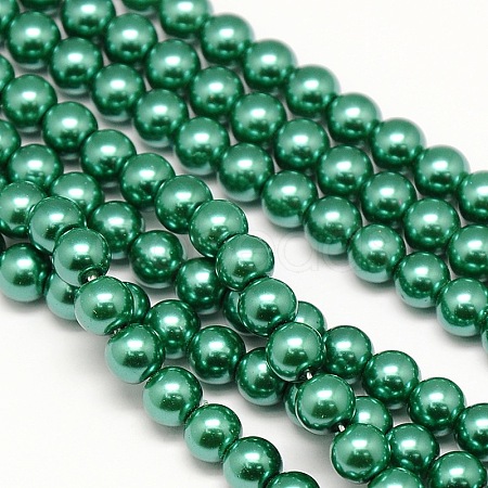 Eco-Friendly Dyed  Glass Pearl Round Bead Strands HY-A002-8mm-RB118-1