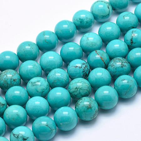 Natural Magnesite Round Beads Strands TURQ-G148-03-12mm-1