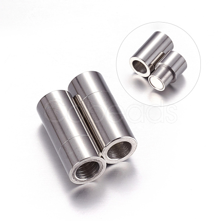 304 Stainless Steel Magnetic Clasps X-STAS-K006-10C-1