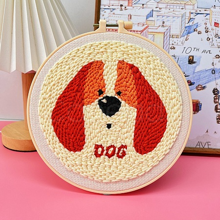 Dog Pattern Punch Embroidery Beginner Kits PW-WG34CD0-01-1