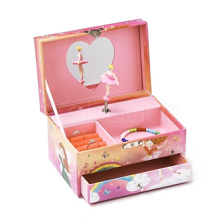 Hand Crank Musical Jewelry Cardboard Boxes CON-M008-04B-1